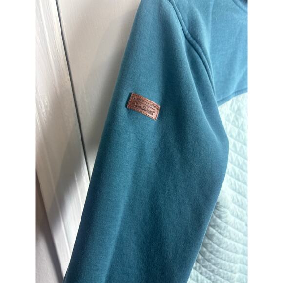 L.L.Bean Quilted Snap Pullover Teal Aqua Women’s Large - Picture 5 of 8
